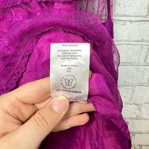 Temperley London Dress Florence Lace Midi Short Sleeve Ruffle Purple 6 - Picture 4 of 7